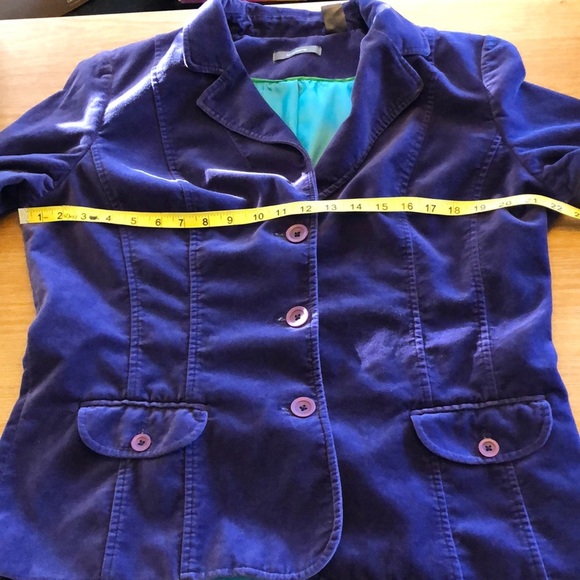 Liz Claiborne Purple Velvet Blazer Jacket Coat Career Business Size 16 - Picture 15 of 16